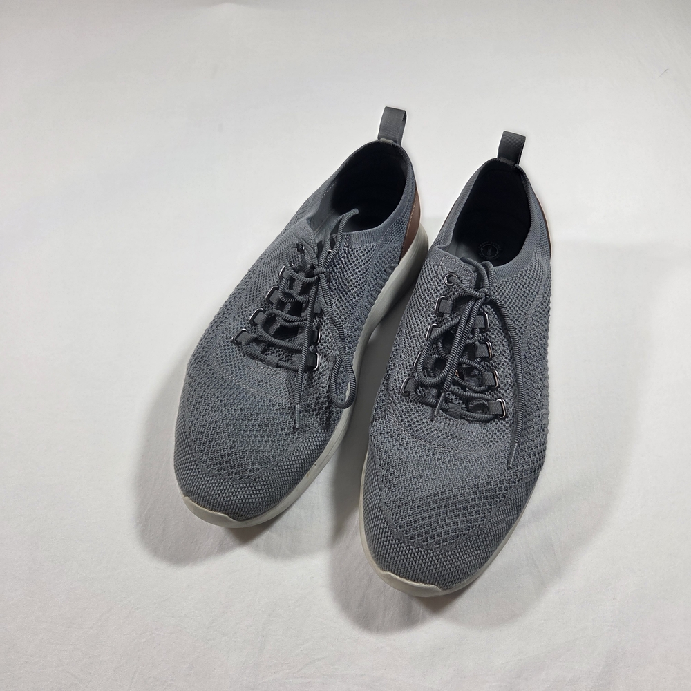 Johnston & Murphy Shoes Sneakers Lace Up Knit Waffle Men's 11.5 Gray Casual